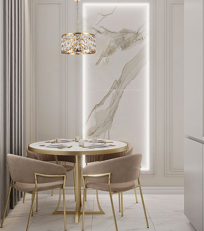 Copper Drum Shade Chandelier