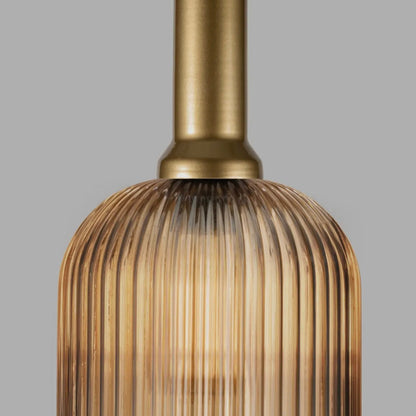 White Ribbed Glass Pendant