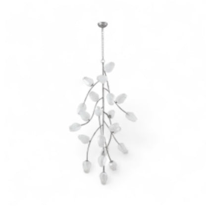 Black Branch Chandelier with White Glass Shades