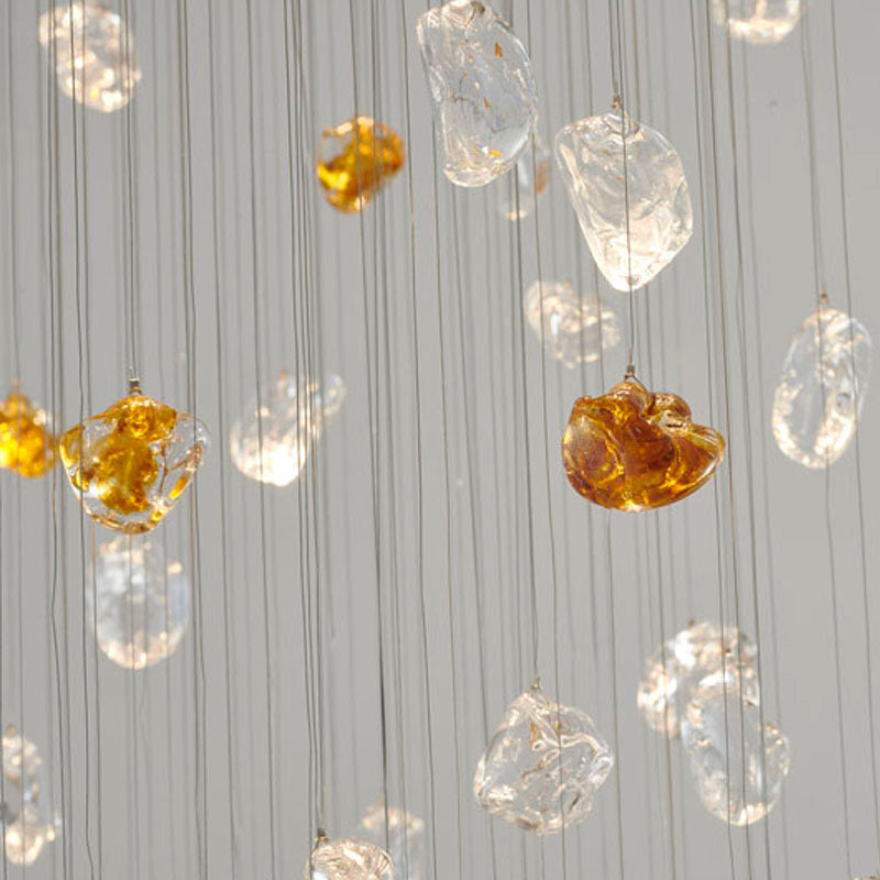 Flushed Chrome with Clear & Smoke Glass Hanging Stones