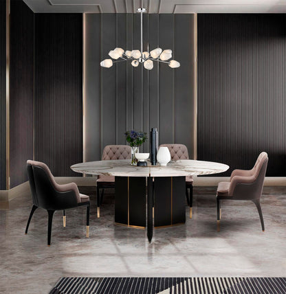 Gold Branch Chandelier with White Glass Shades