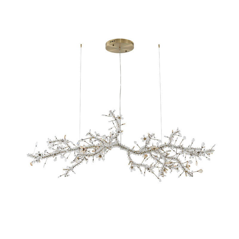 Clear & Champagne Crystal Branch Chandelier
