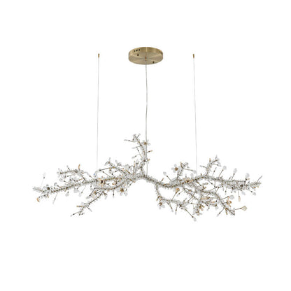 Clear & Champagne Crystal Branch Chandelier