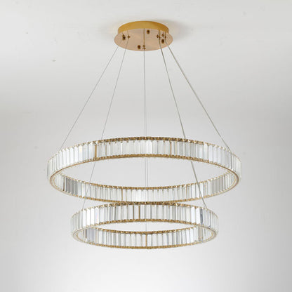 Two Tier Halo Ring Chandelier