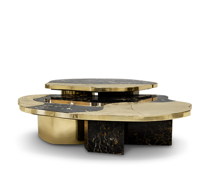 Ophelia Portoro Marble & Gold Center Table