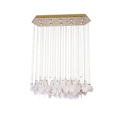 Gold Stainless Steel Chandelier with Spanish Alabaster Stones