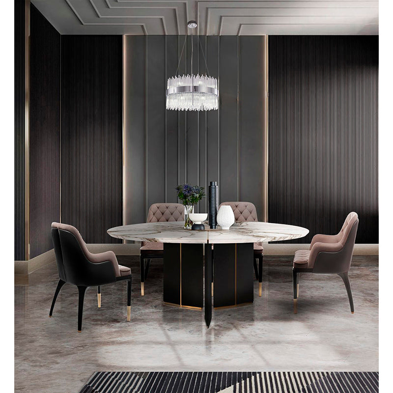 Chrome Halo Frame Chandelier with Clear Glass Rods