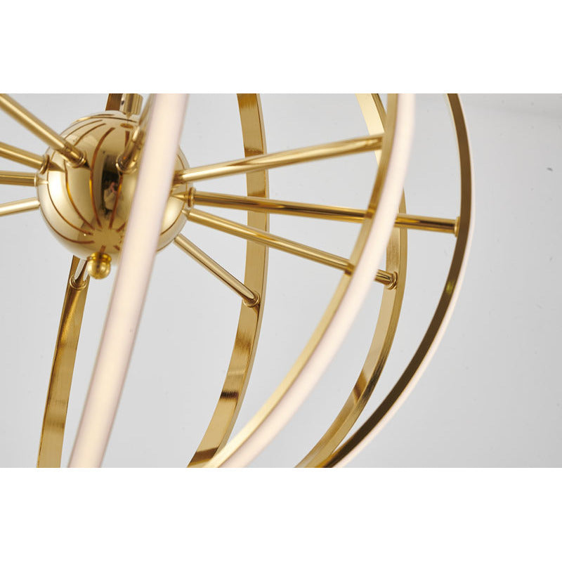 Gold LED Chandelier with Acrylic Diffusers