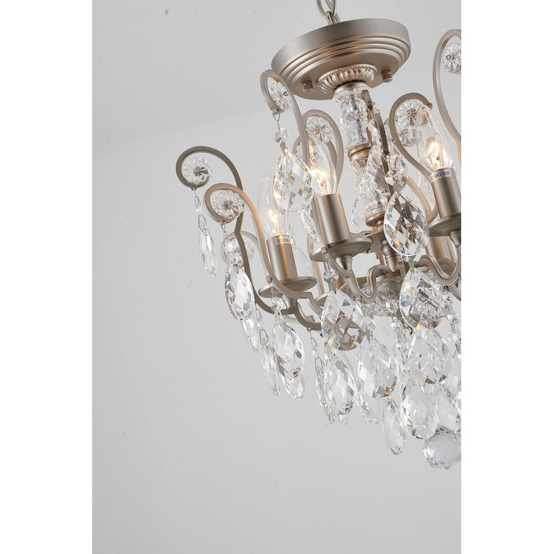 Clear Hanging Crystals with Metal Frame Chandelier