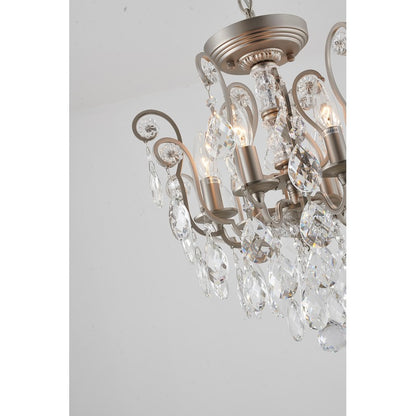 Clear Hanging Crystals with Metal Frame Chandelier