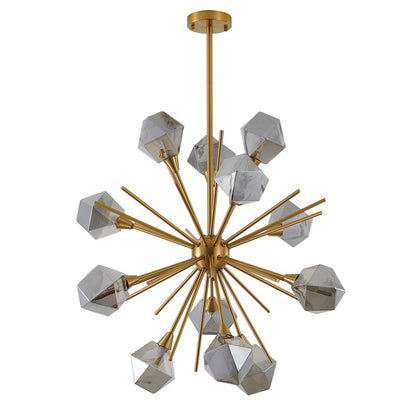 Elegant Iron Frame with Smoke Glass Shades & Adjustable Hanging Rods