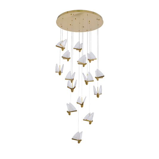 Brass Butterfly LED Chandelier 15 Heads