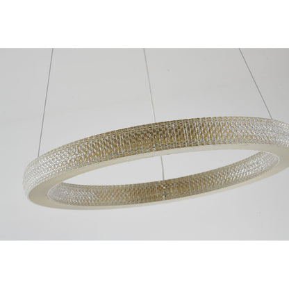 Sand Gold Halo LED Chandelier – 18"