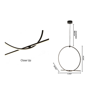 Black Metal LED Chandelier With A White Acrylic Diffuser