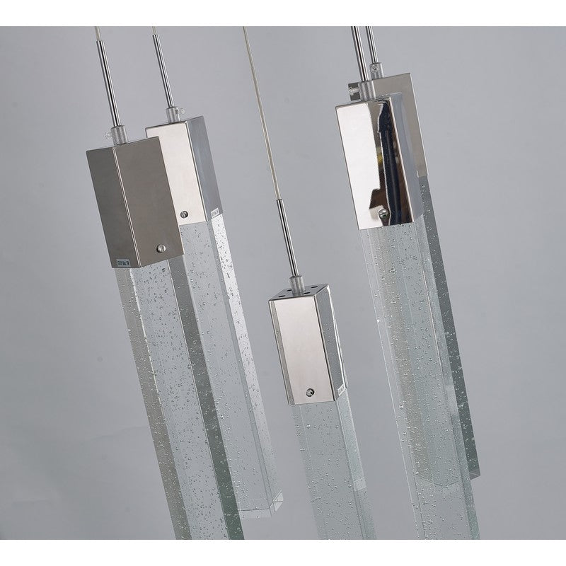 Flushed Chrome/Black Frame Chandelier