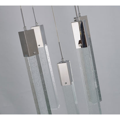 Flushed Chrome/Black Frame Chandelier