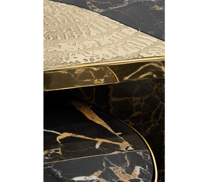 Ophelia Portoro Marble & Gold Center Table