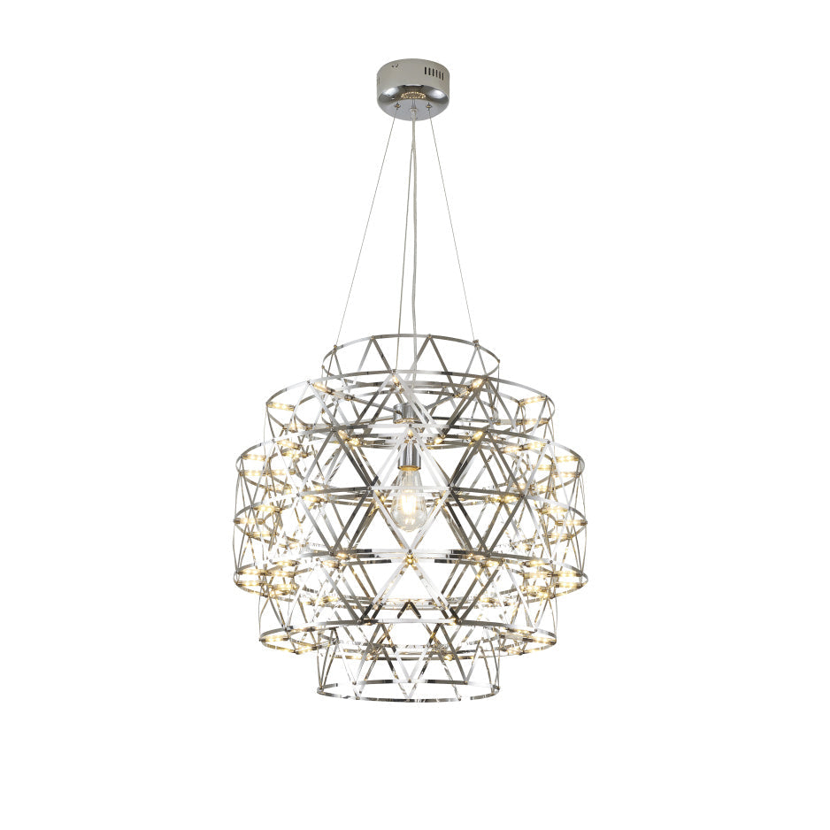 5 Tier 85-Light Dimmable Chrome Stainless Steel LED Chandelier