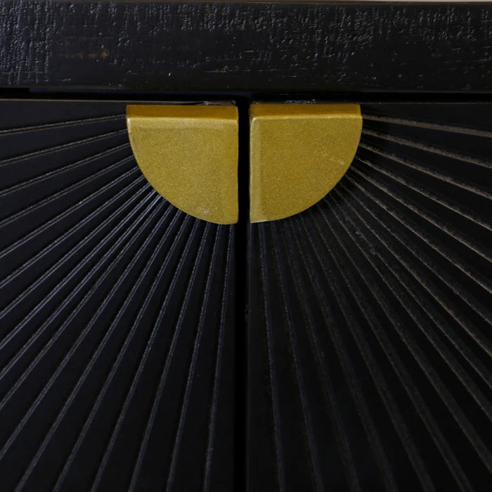 Ebony and Gold Solid Wood 2 Door Sunshine Console