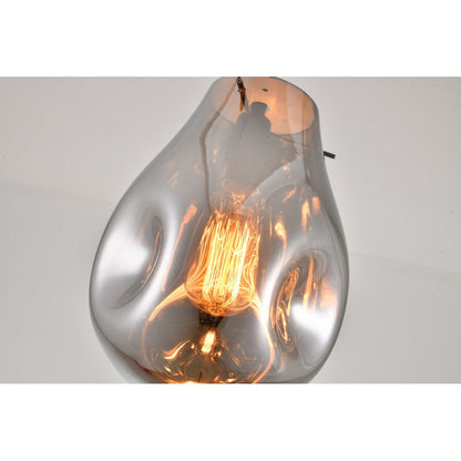 Dented Amber Jar Glass Pendant Light