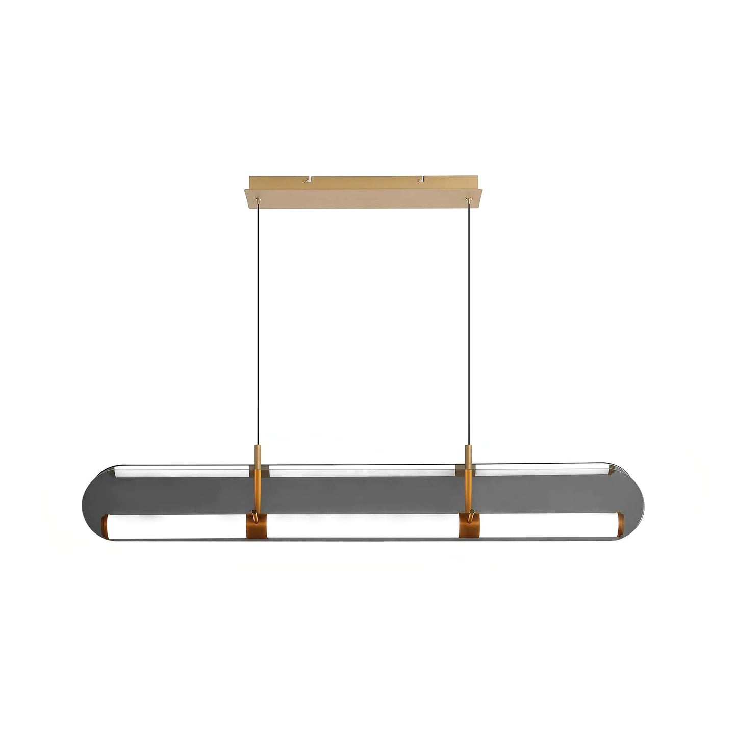 Rectangular Painted Antique Brass Chandelier