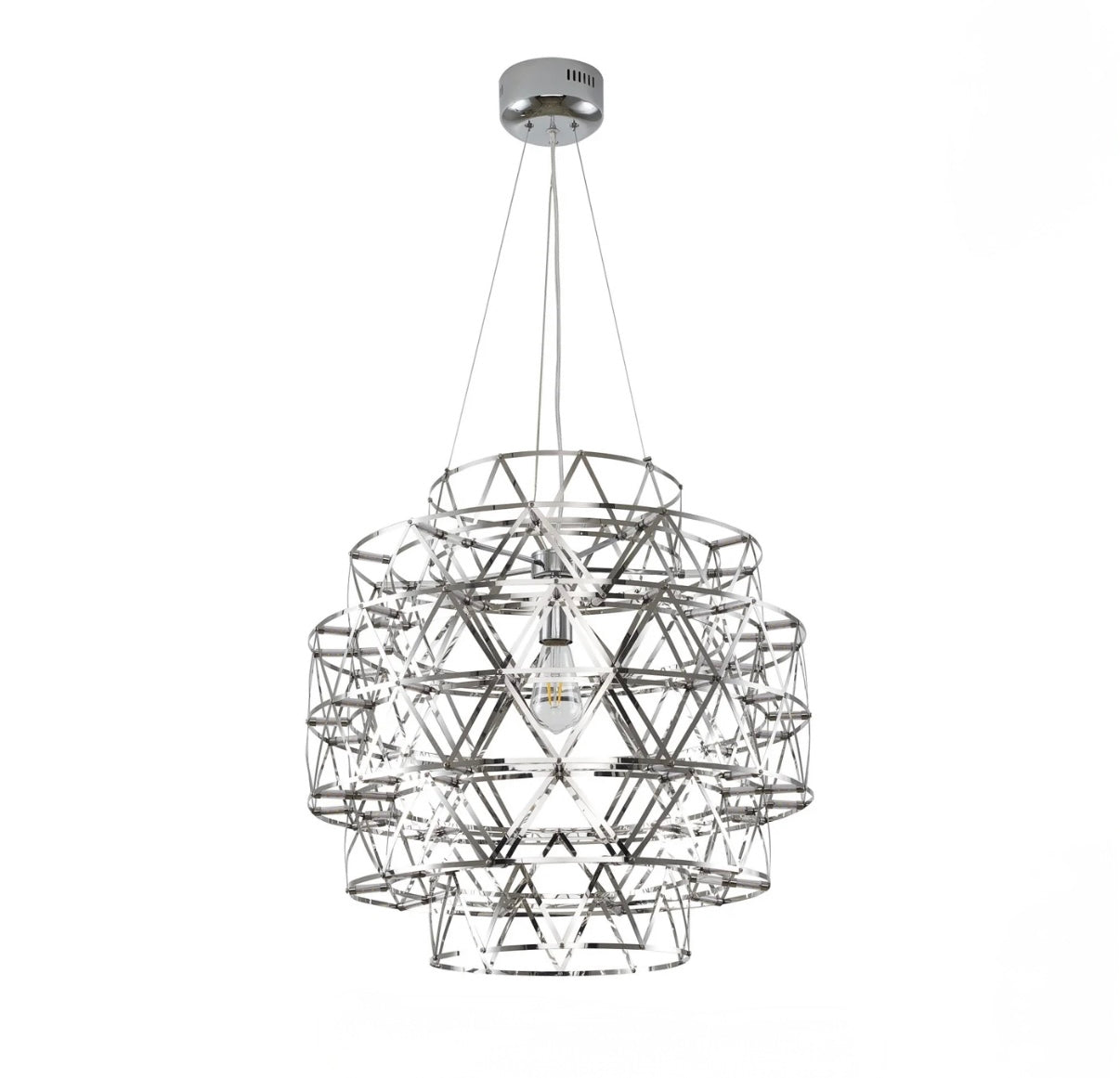 5 Tier 85-Light Dimmable Chrome Stainless Steel LED Chandelier
