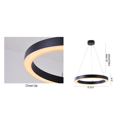 Halo Ring Led Chandelier With A White Acrylic Diffuser