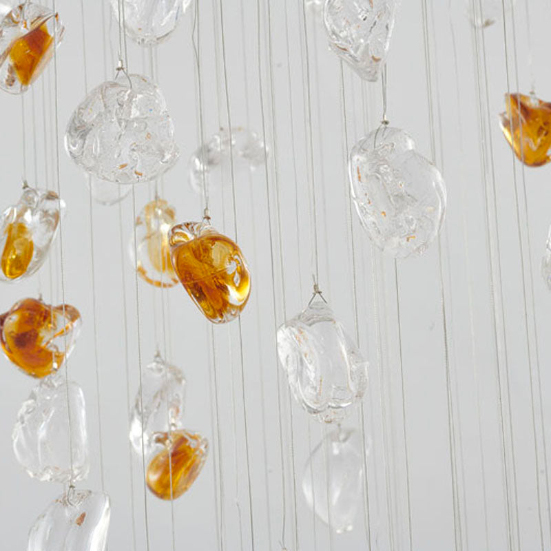 Flushed Chrome with Clear & Smoke Glass Hanging Stones