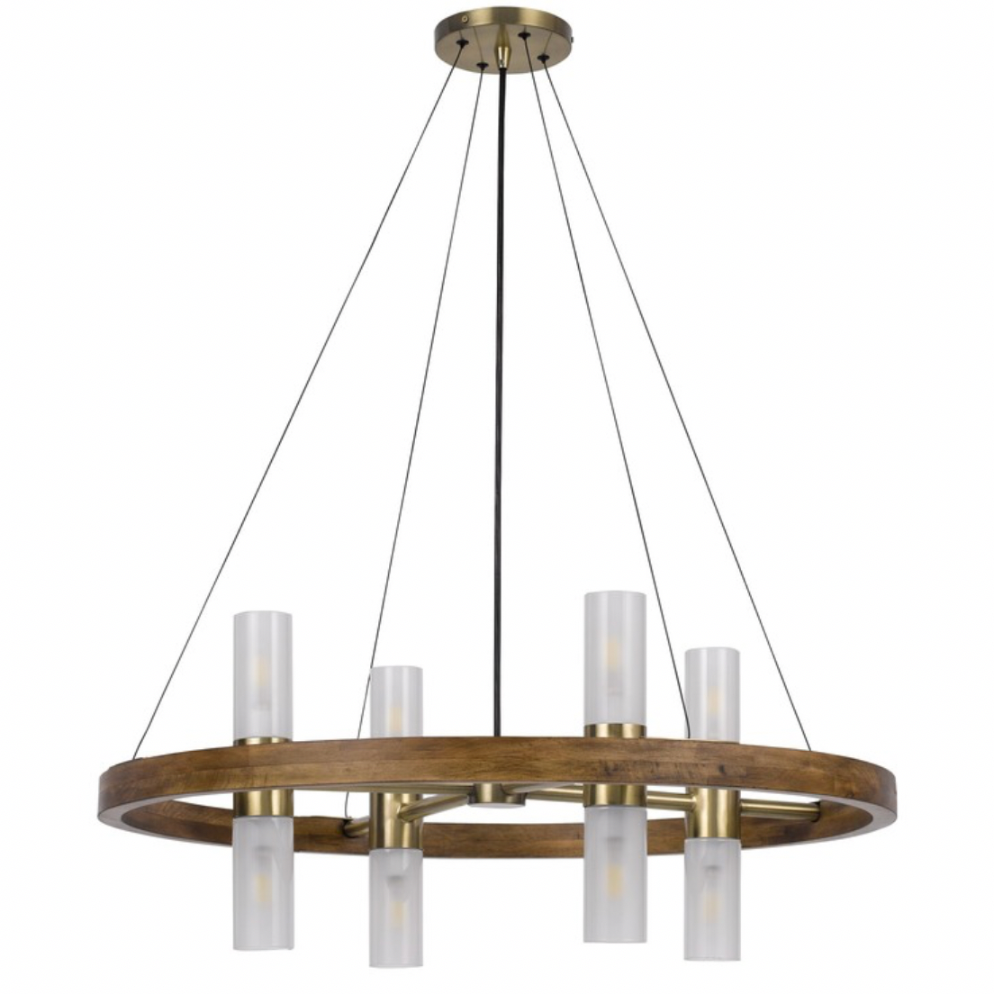 Wood & Brass Chandelier