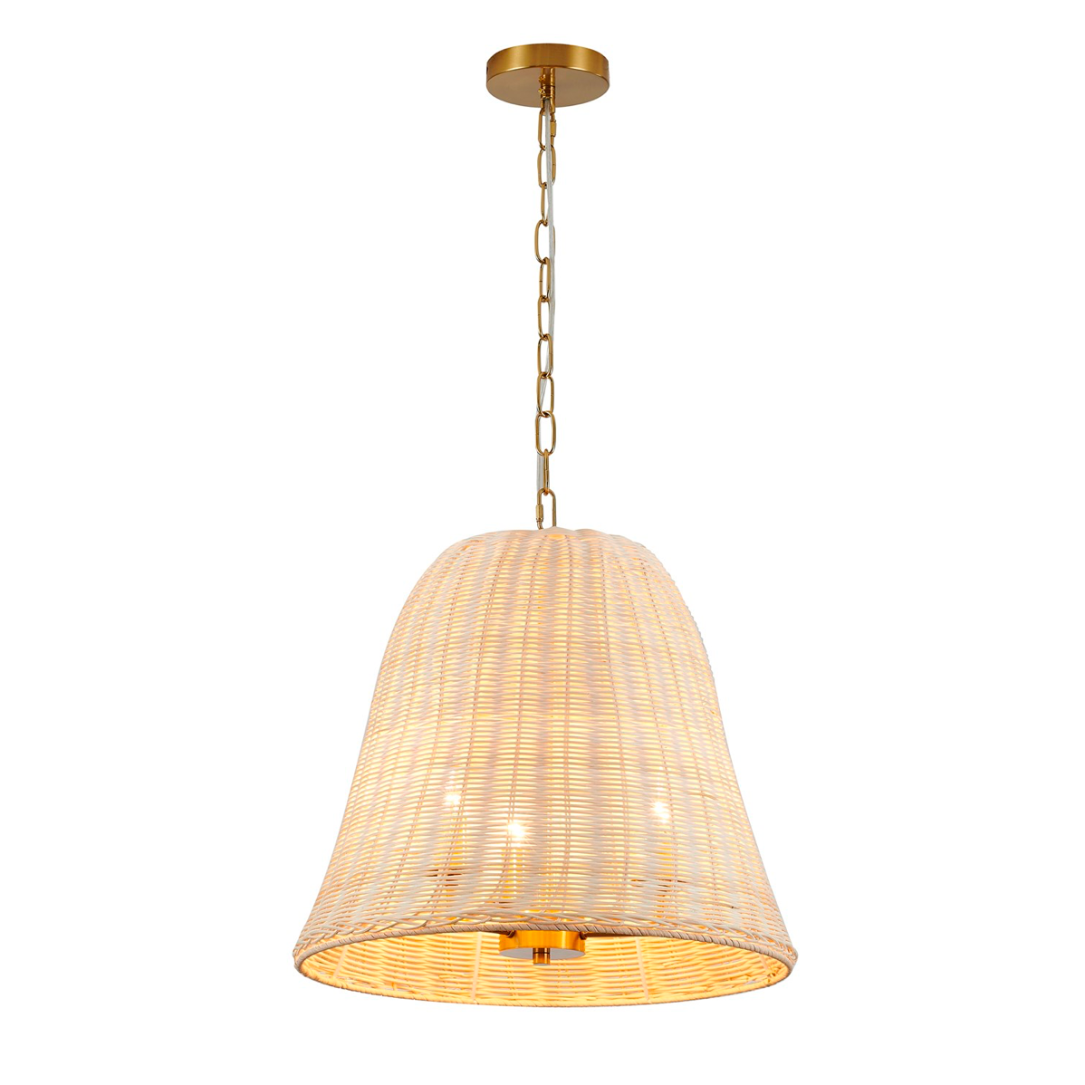 Natural White Wood Vine Basket Chandelier