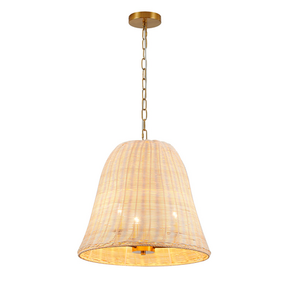 Natural White Wood Vine Basket Chandelier