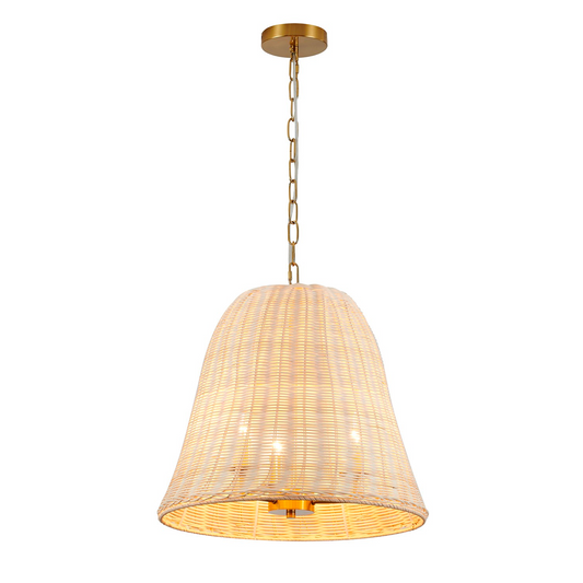 Natural White Wood Vine Basket Chandelier