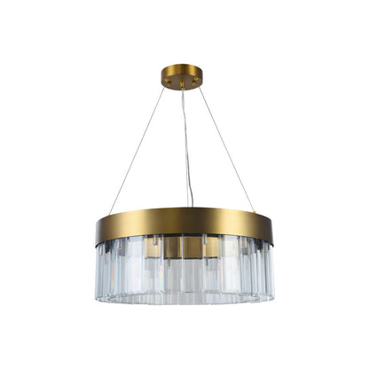 Round Chandelier With Clear Crystal Hanging Drops