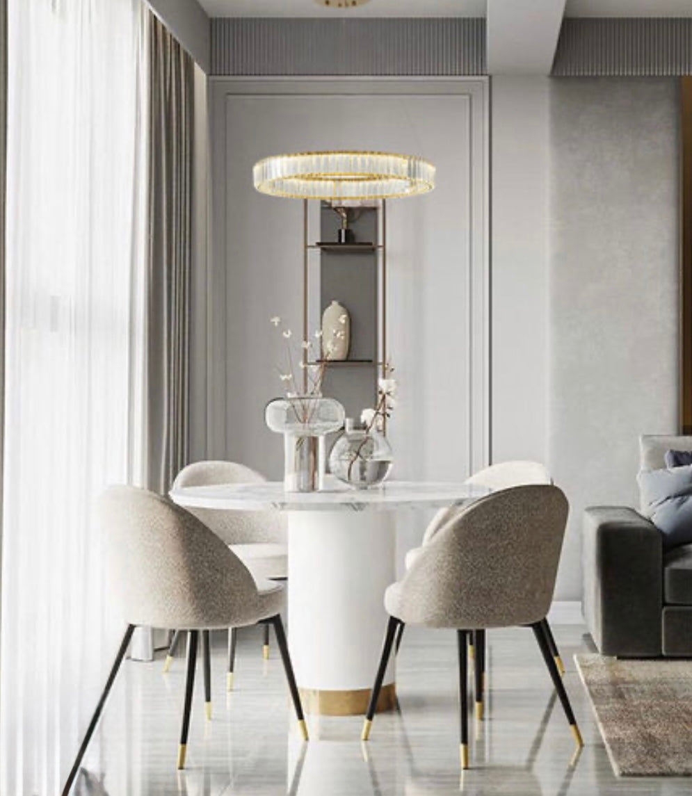 Clear Crystal Halo Chandelier With Chrome/Gold Hardware