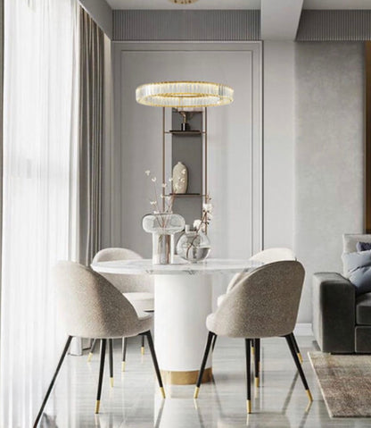 Clear Crystal Halo Chandelier With Chrome/Gold Hardware