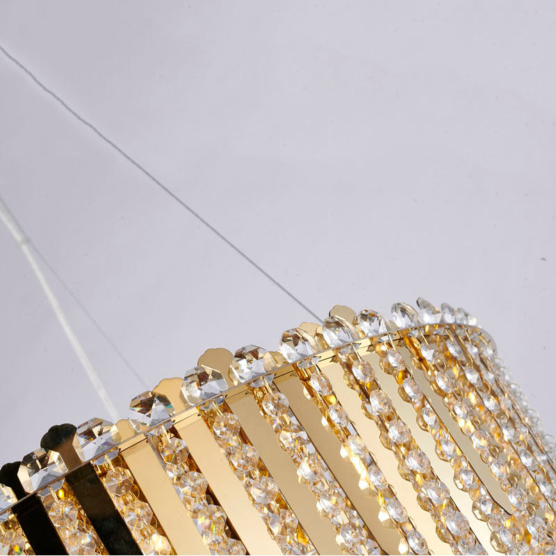 Gold Chandelier With Clear Hanging Crystal Beads