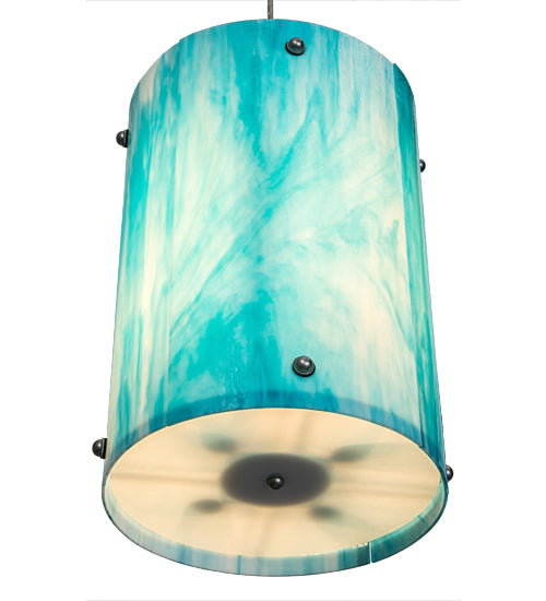 Deep Aqua Opalescent Glass Pendant with Statuario Diffuser by Meyda Lighting