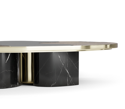 OPHELIA NERO MARQUINA MARBLE AND GOLD CENTER