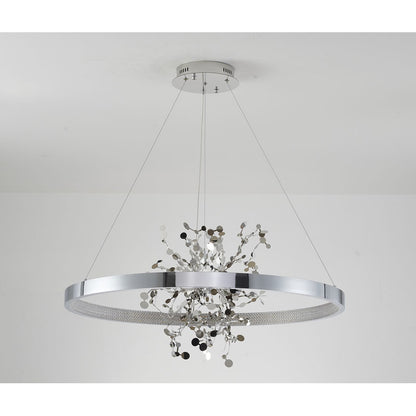 Ring LED Chandelier with Mirror Gold Sparkle