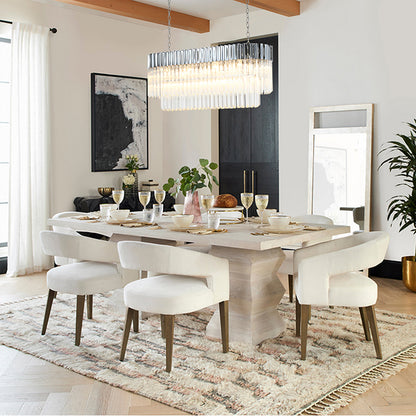 Oval Chandelier With Clear Hanging Crystals