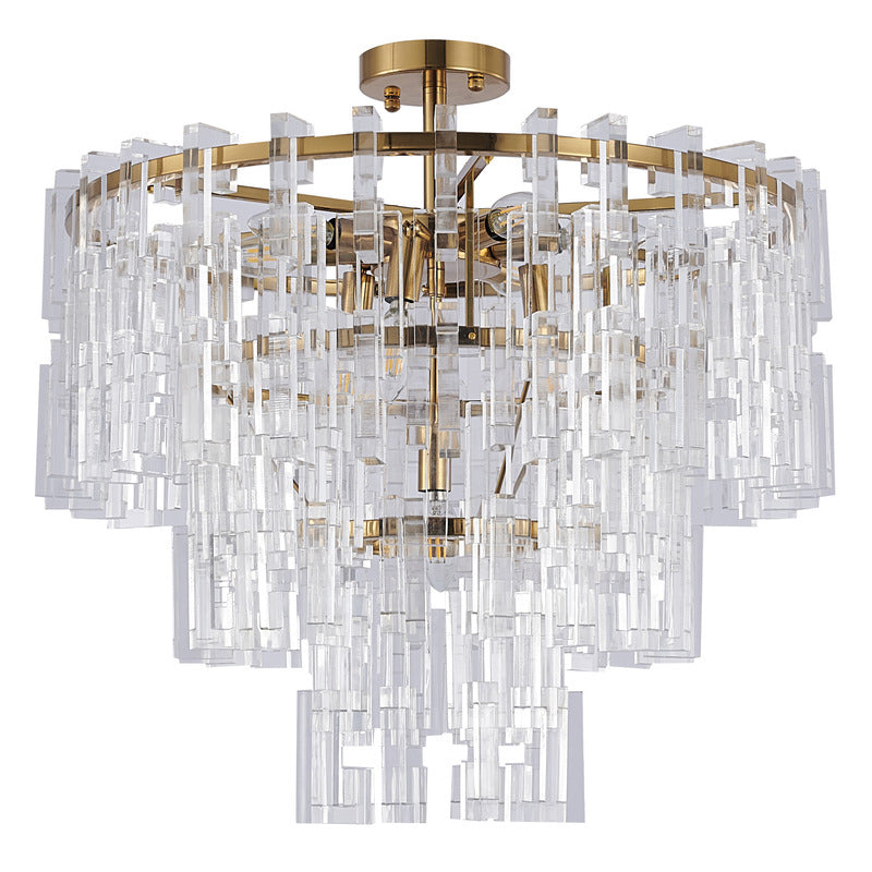 Antique Bronze Chandelier With Clear ACRYLIC Hanging Links