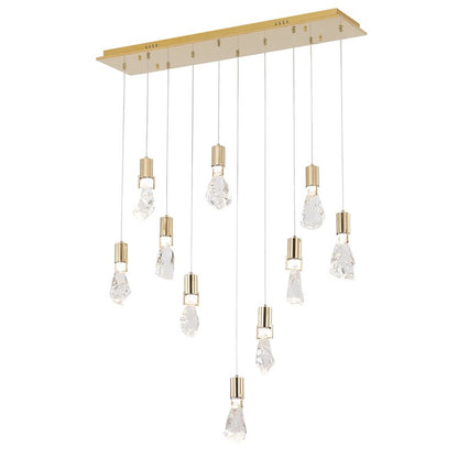 Island Light with Clear Crystal Stone Pendants