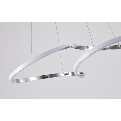Modern Chrome Twisted LED Chandelier
