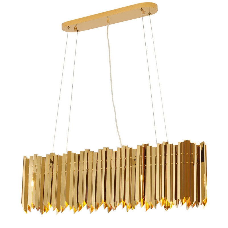Gold Oval Chandelier with Spike Accents