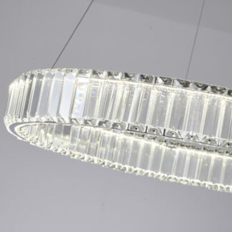 Clear Crystal Halo Chandelier With Chrome/Gold Hardware