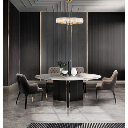 Round Gold Chandelier With A Clear Crystal Band