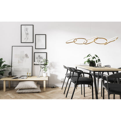 1-Light Gold LED Chandelier with Silicon Diffusers