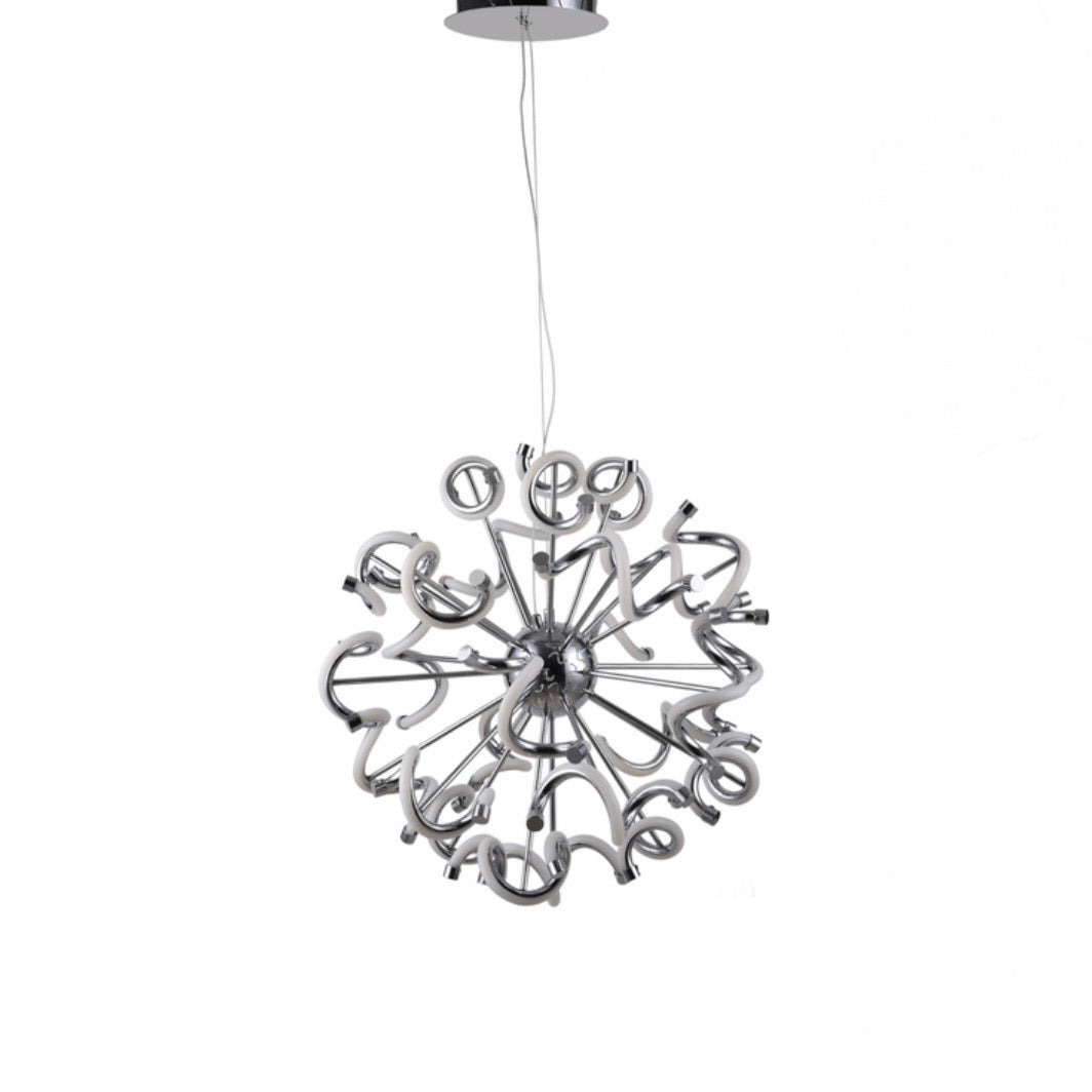 Chrome Spiral LED Chandelier