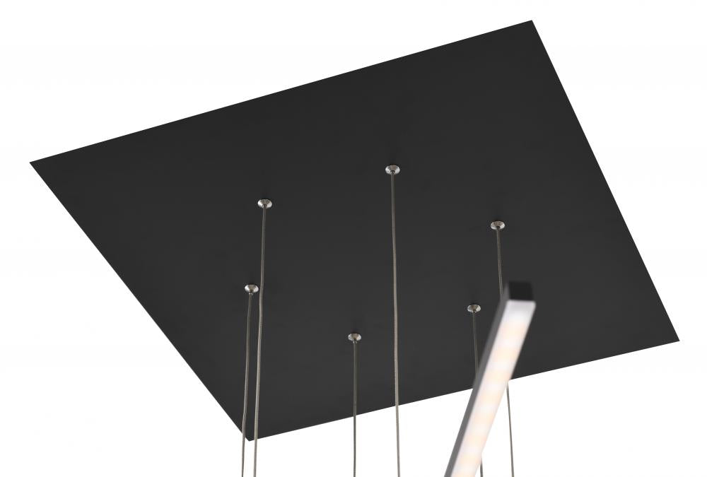 Matte Black Frame LED Ceiling Fixture With Hanging Stick Pendants