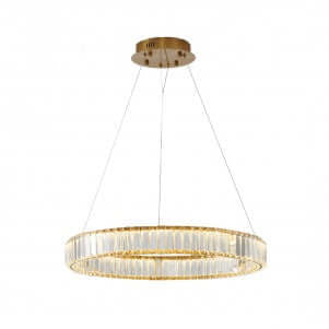 Clear Crystal Halo Chandelier With Chrome/Gold Hardware